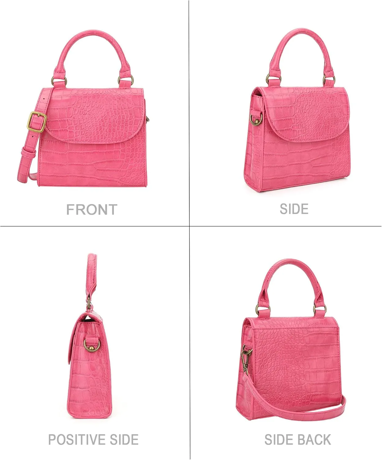 Mini Top Handle Bag for Women Faux Leather Small Crossbody Purse Girls Tote Handbags