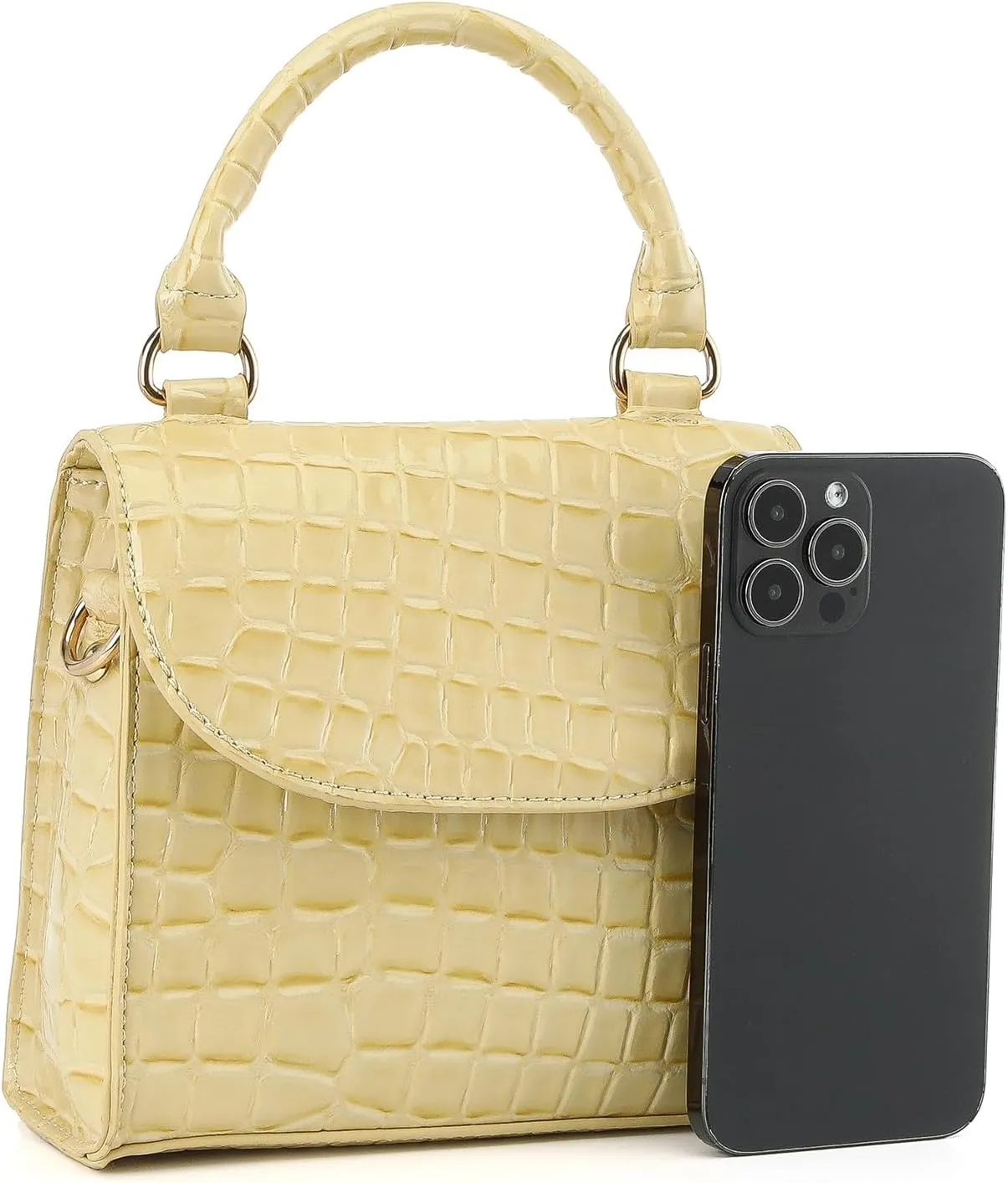 Mini Top Handle Bag for Women Faux Leather Small Crossbody Purse Girls Tote Handbags
