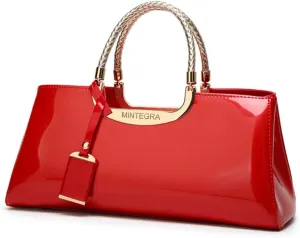 MINTEGRA Handbags for Women Fashion Patent Leather Designer Tote Bag Evening Wedding Party Shoulder Bag