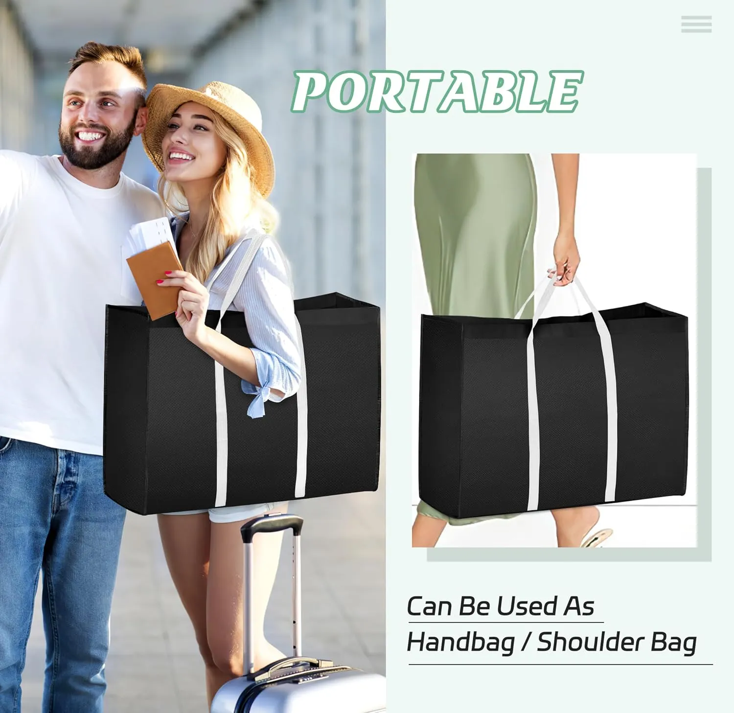 MISSLO 70" Wedding Dress Garment Bag with Bride Tote Bag 8'' Gusseted Wedding Dress Bags for Gowns Long 4 Pockets Dress Cover for Women, Black