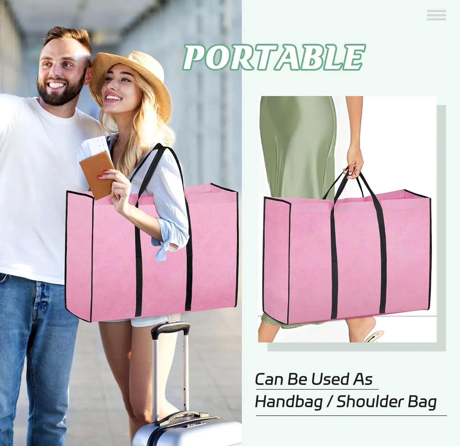 MISSLO 70" Wedding Dress Garment Bag with Bride Tote Bag 8'' Gusseted Wedding Dress Bags for Gowns Long 4 Pockets Dress Cover for Women, Pink
