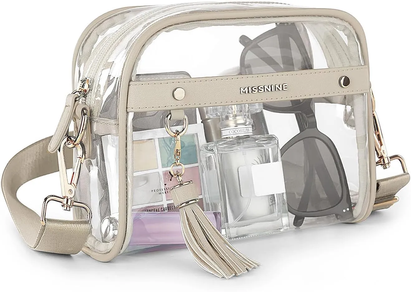 Missnine Clear Bag - Stadium Approved Small Purse for Women - Crossbody Bag for Concerts & Sports Events