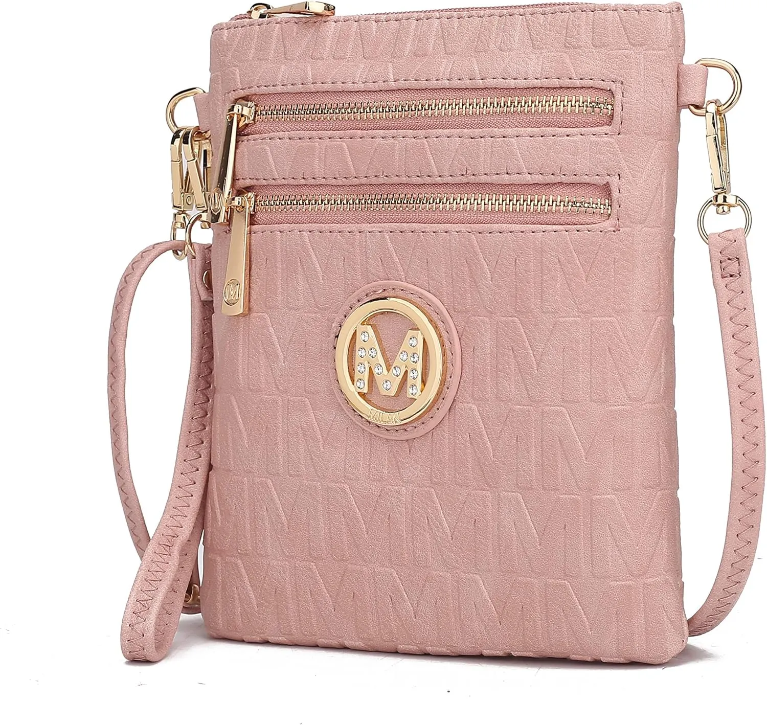 MKF Collection Crossbody Bag for Women, Wristlet Strap – PU Leather Shoulder Handbag Messenger Purse By Mia K