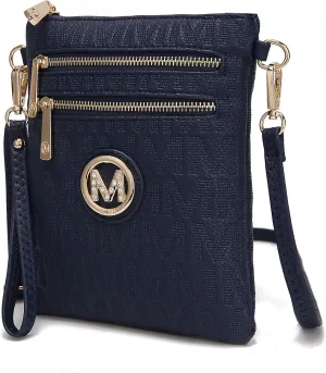 MKF Collection Crossbody Bag for Women, Wristlet Strap – PU Leather Shoulder Handbag Messenger Purse By Mia K