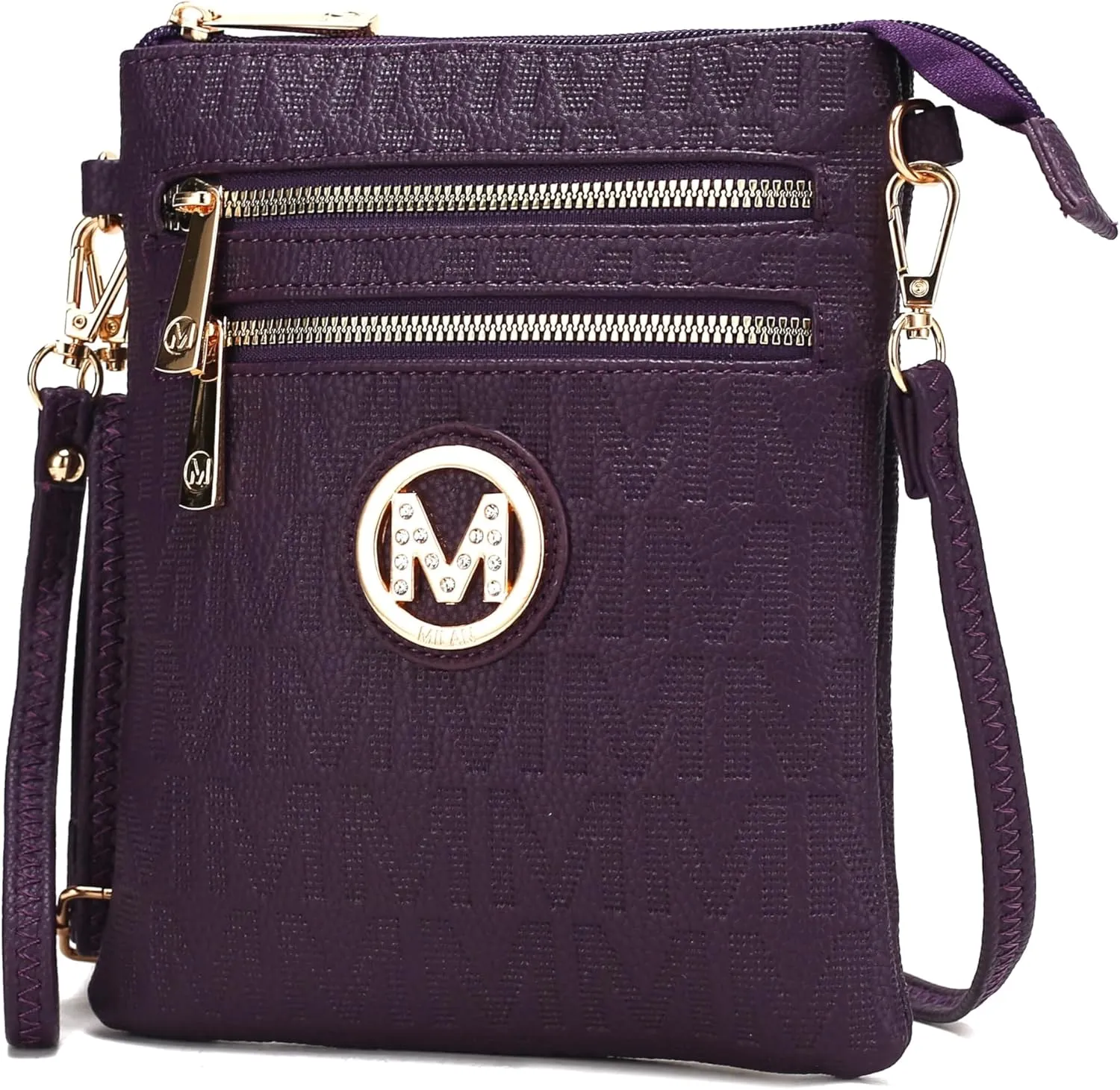 MKF Collection Crossbody Bag for Women, Wristlet Strap – PU Leather Shoulder Handbag Messenger Purse By Mia K