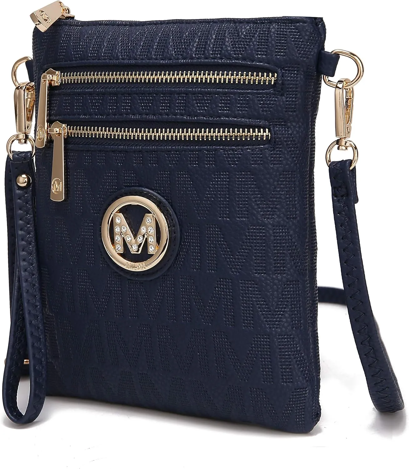 MKF Collection Crossbody Bag for Women, Wristlet Strap – PU Leather Shoulder Handbag Messenger Purse By Mia K