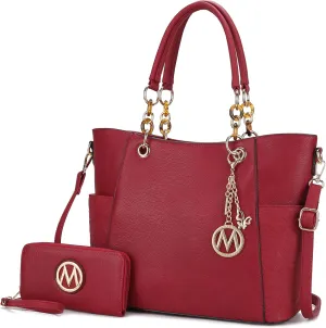 MKF Collection Tote Bag for Women, Handbag Set with Wallet-Top-Handle- Vegan Leather Purse