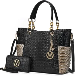 MKF Collection Tote Bag for Women, Handbag Set with Wallet-Top-Handle- Vegan Leather Purse