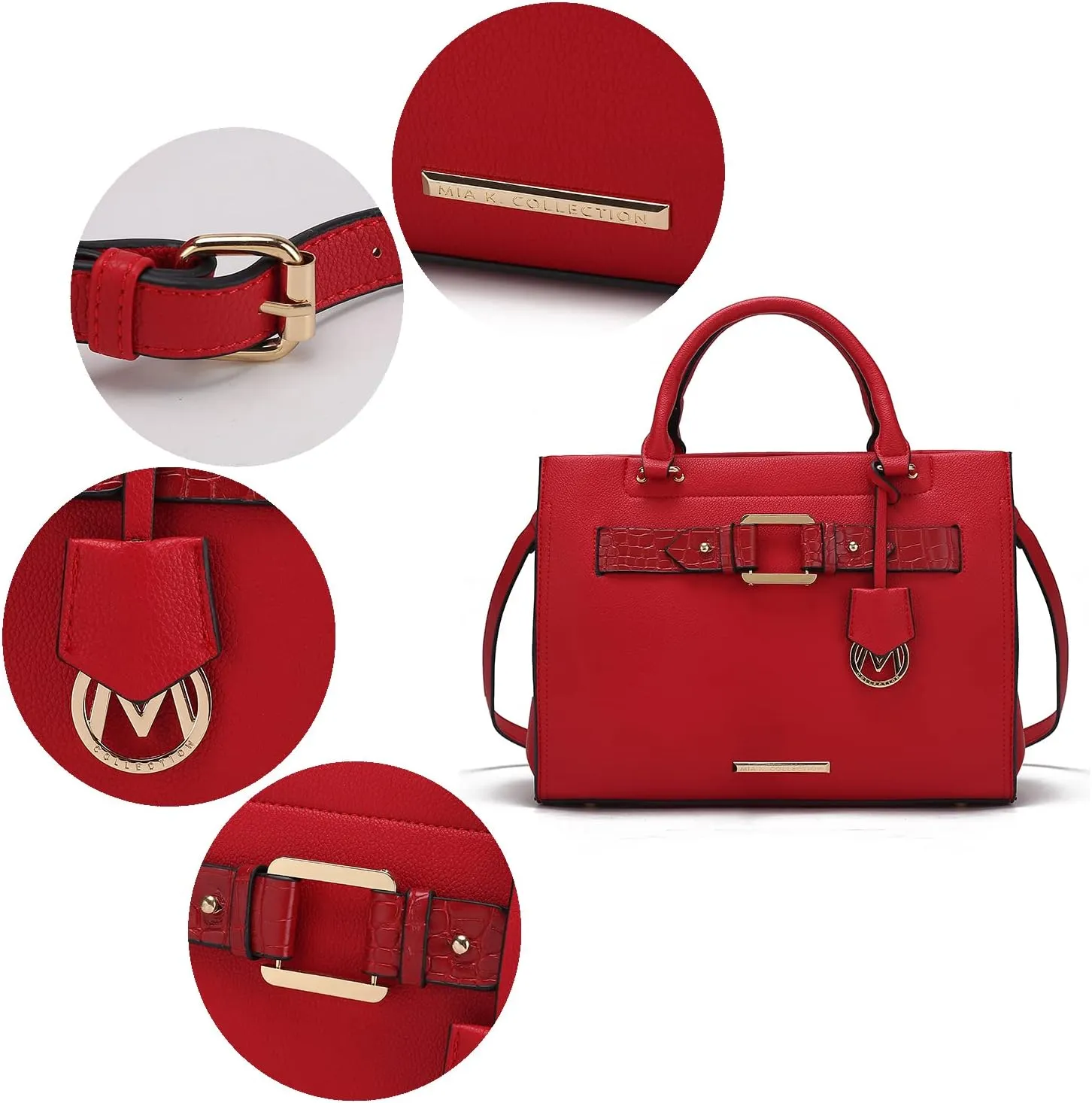 MKF Collection Tote Bag for Women, Vegan Leather Top-Handle Crossbody Satchel & Wristlet Wallet Purse Handbag