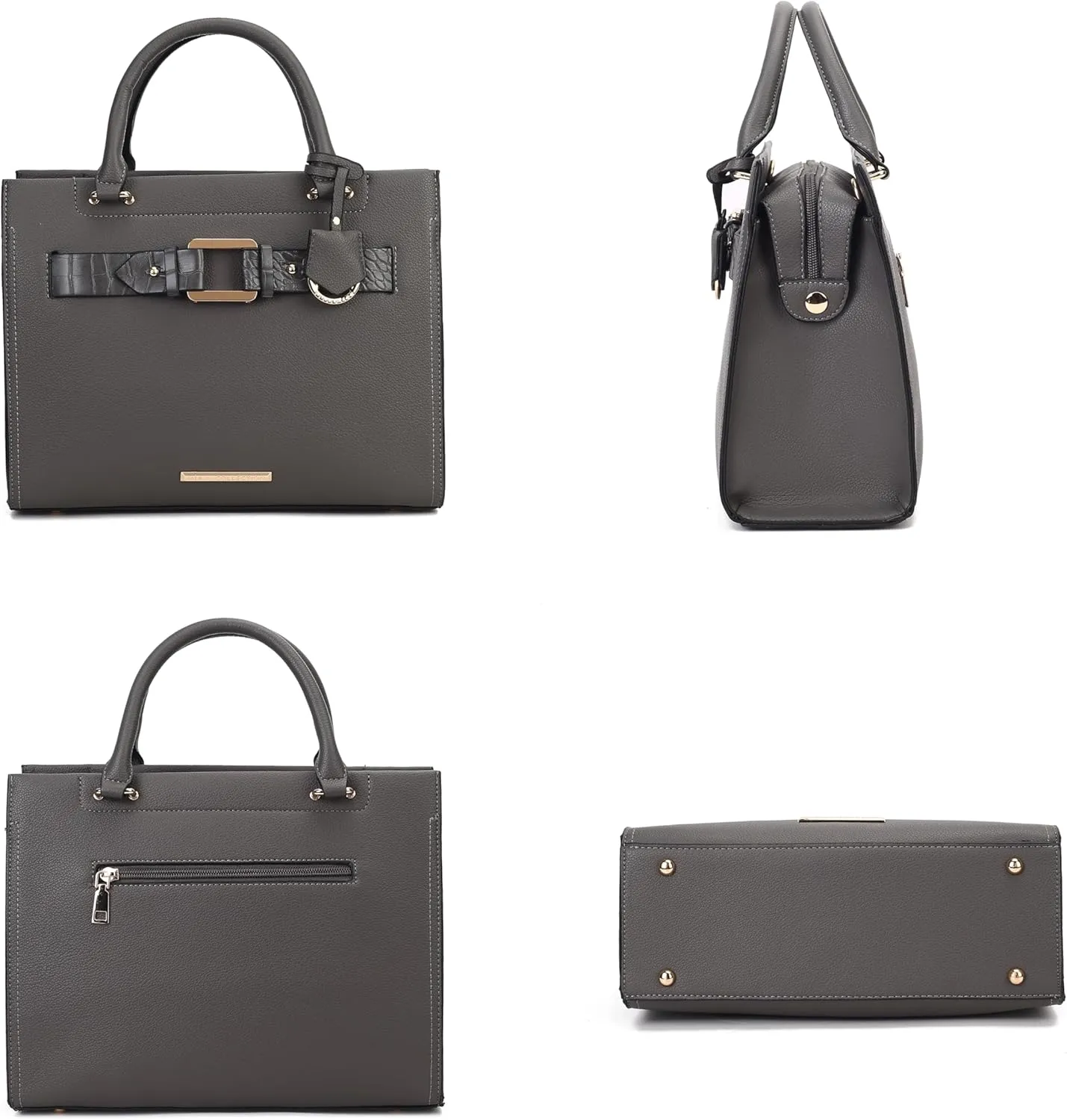 MKF Collection Tote Bag for Women, Vegan Leather Top-Handle Crossbody Satchel & Wristlet Wallet Purse Handbag