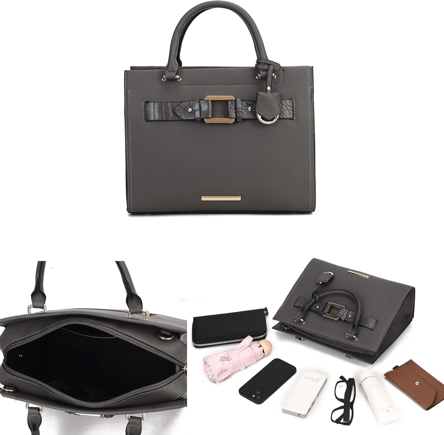 MKF Collection Tote Bag for Women, Vegan Leather Top-Handle Crossbody Satchel & Wristlet Wallet Purse Handbag