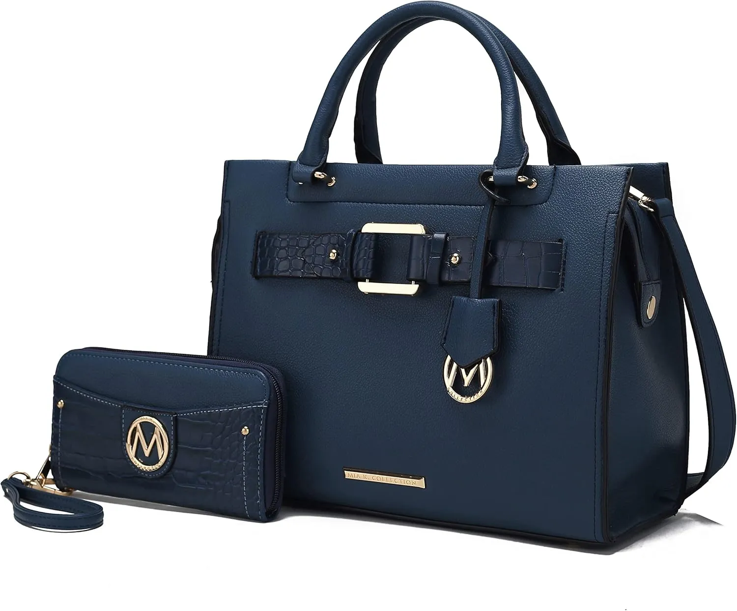 MKF Collection Tote Bag for Women, Vegan Leather Top-Handle Crossbody Satchel & Wristlet Wallet Purse Handbag