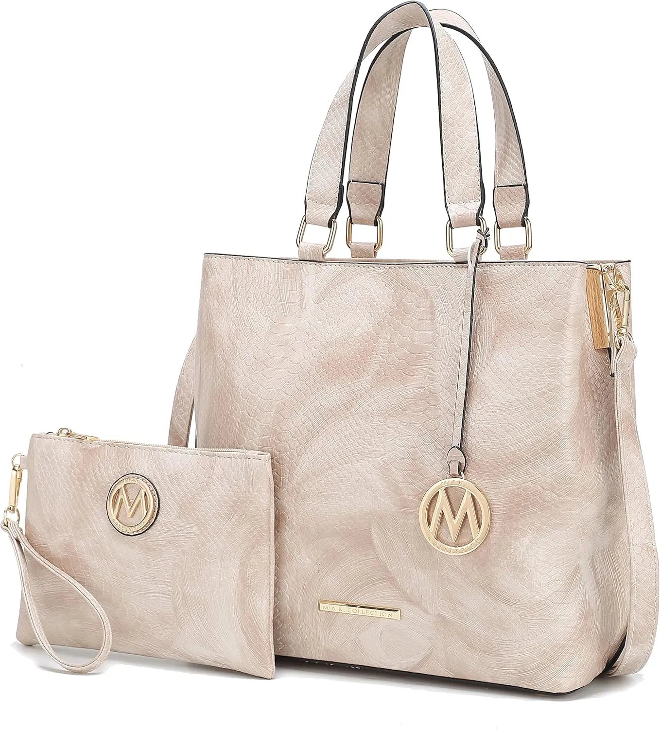 MKF Collection Tote Bag With Wristlet wallet for Women, Vegan Leather Top-Handle Crossbody Satchel Handbag Purse