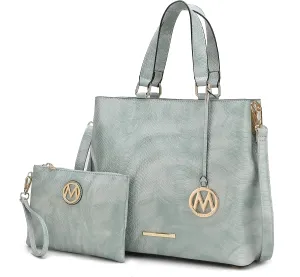 MKF Collection Tote Bag With Wristlet wallet for Women, Vegan Leather Top-Handle Crossbody Satchel Handbag Purse