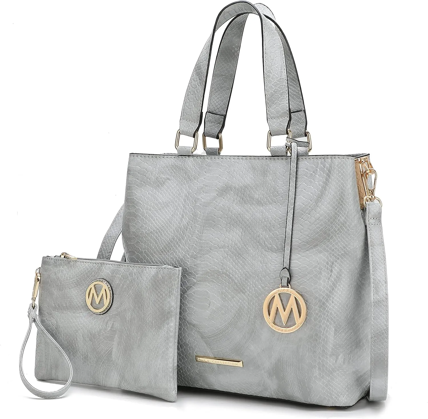 MKF Collection Tote Bag With Wristlet wallet for Women, Vegan Leather Top-Handle Crossbody Satchel Handbag Purse