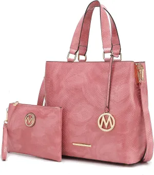 MKF Collection Tote Bag With Wristlet wallet for Women, Vegan Leather Top-Handle Crossbody Satchel Handbag Purse