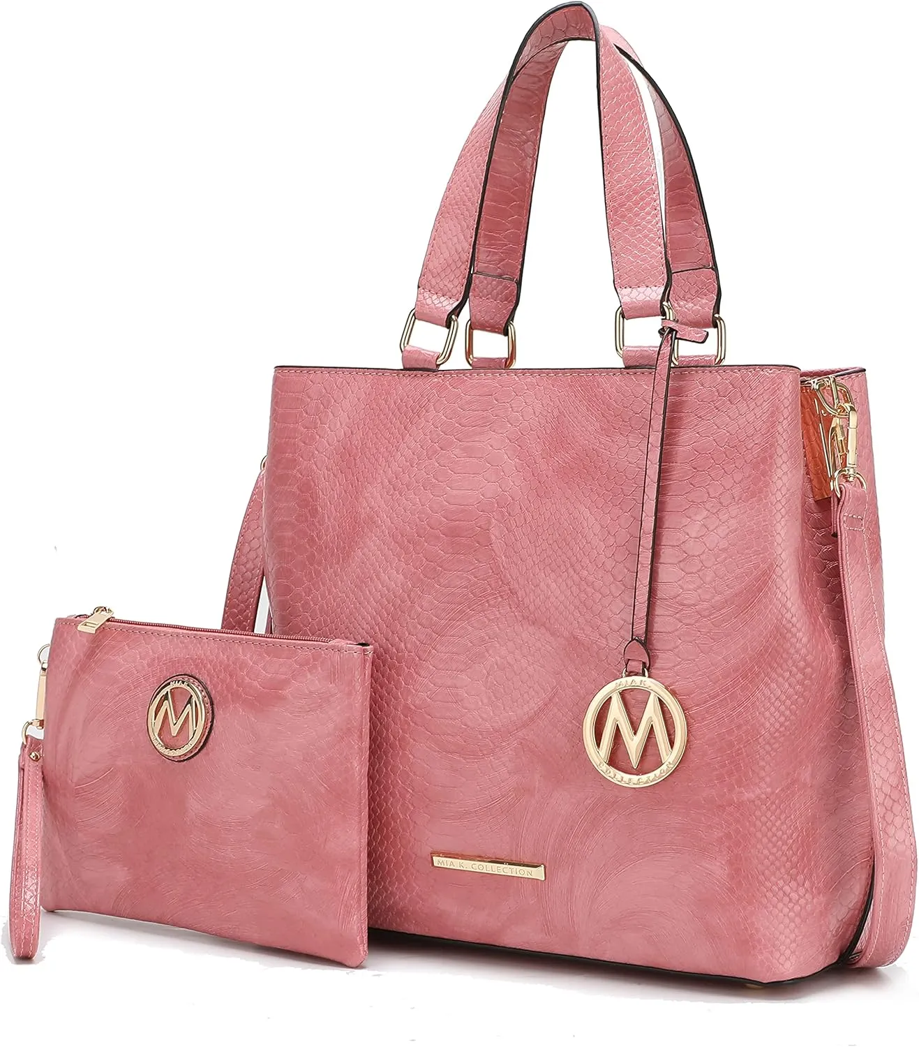 MKF Collection Tote Bag With Wristlet wallet for Women, Vegan Leather Top-Handle Crossbody Satchel Handbag Purse