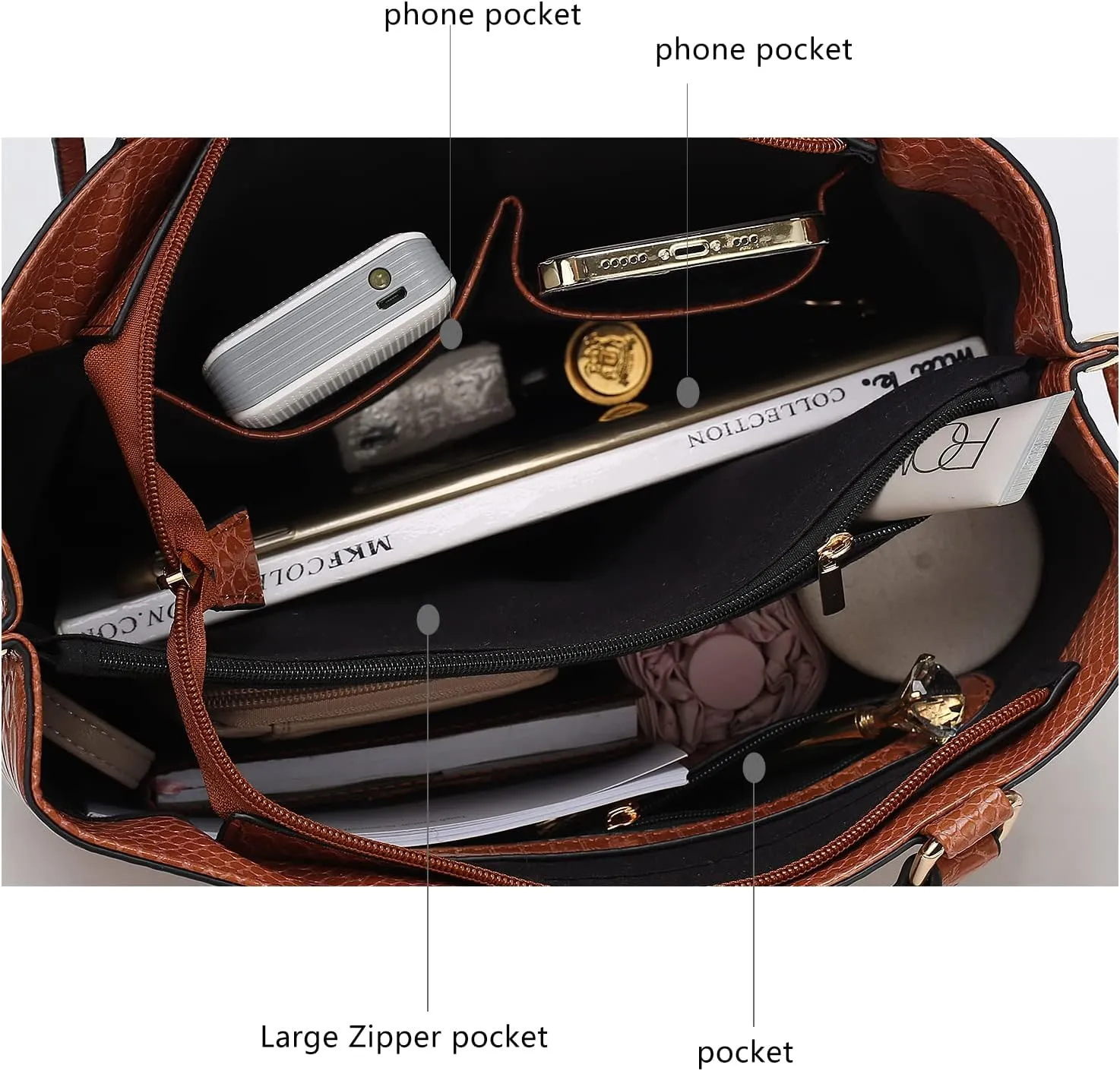 MKF Collection Tote Bag With Wristlet wallet for Women, Vegan Leather Top-Handle Crossbody Satchel Handbag Purse
