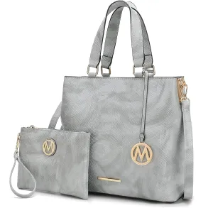 MKF Collection Tote Bag With Wristlet wallet for Women, Vegan Leather Top-Handle Crossbody Satchel Handbag Purse