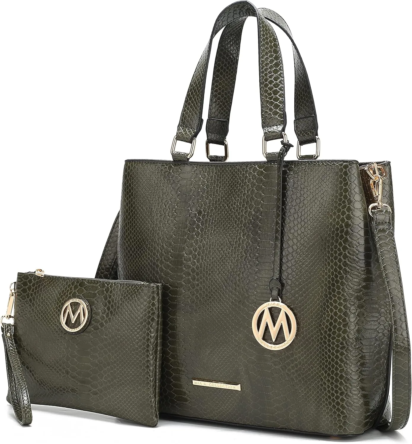 MKF Collection Tote Bag With Wristlet wallet for Women, Vegan Leather Top-Handle Crossbody Satchel Handbag Purse
