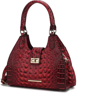 MKF Collection Women Tote Bag, Gradient Rainbow Faux Crocodile-Embossed Vegan Leather Handbag Purse by Mia K