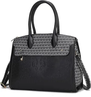 MKF Crossbody Satchel Bags for Women – PU Leather Shoulder Pocketbook Handbag – Lady Top Handle Tote Purse