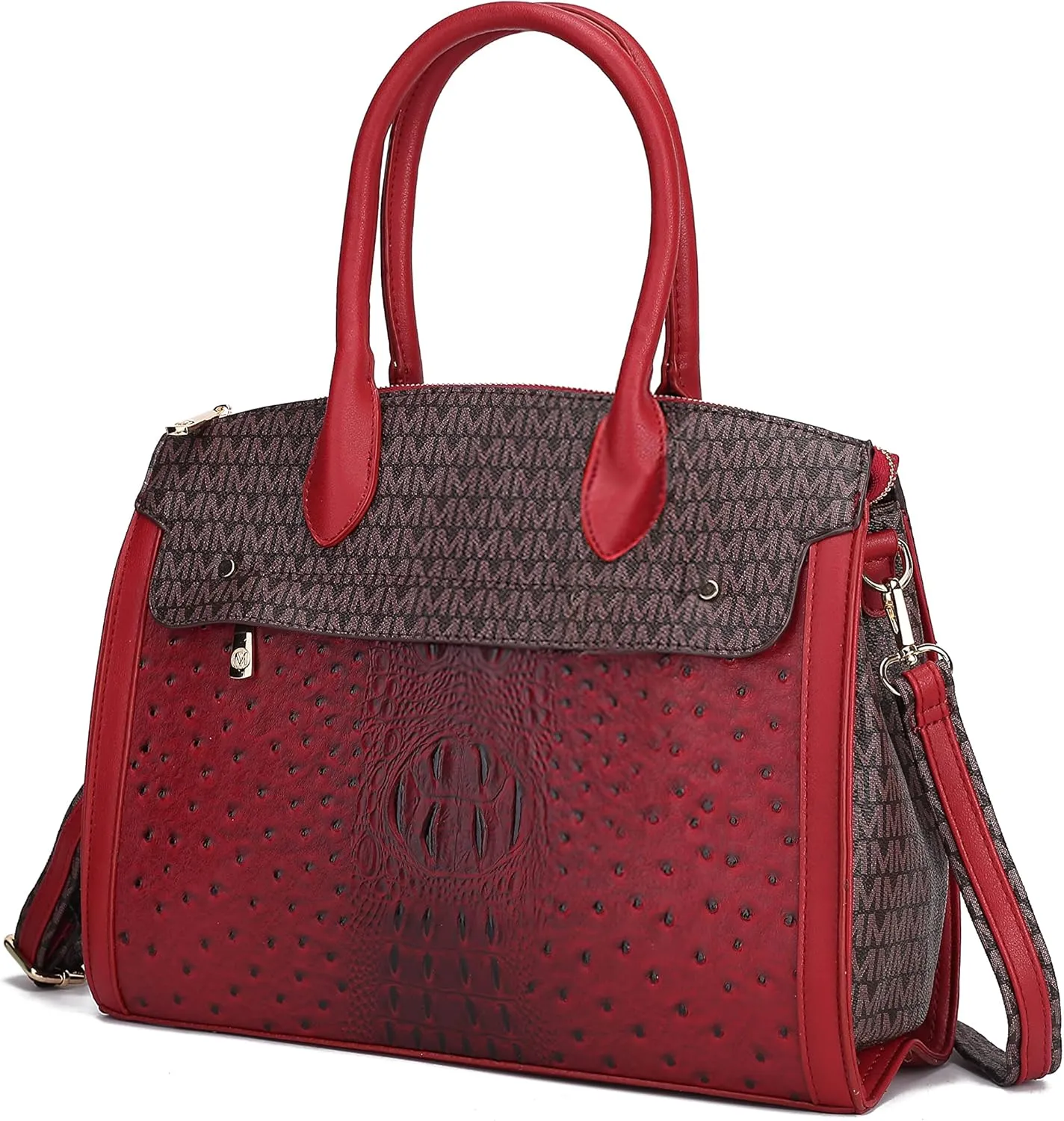 MKF Crossbody Satchel Bags for Women – PU Leather Shoulder Pocketbook Handbag – Lady Top Handle Tote Purse
