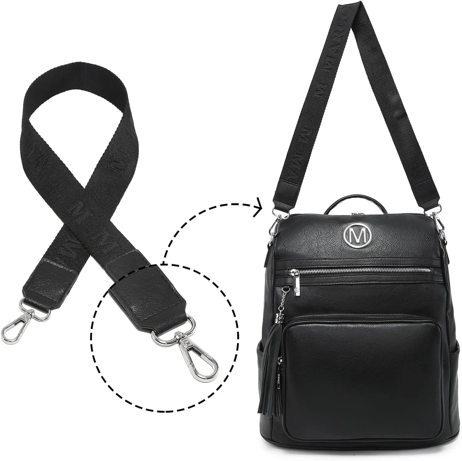 MKP COLLECTION Women Fashion Backpack Purse Convertible Large Rucksack Versatile Travel Shoulder Bags Handbag Set with Tassel