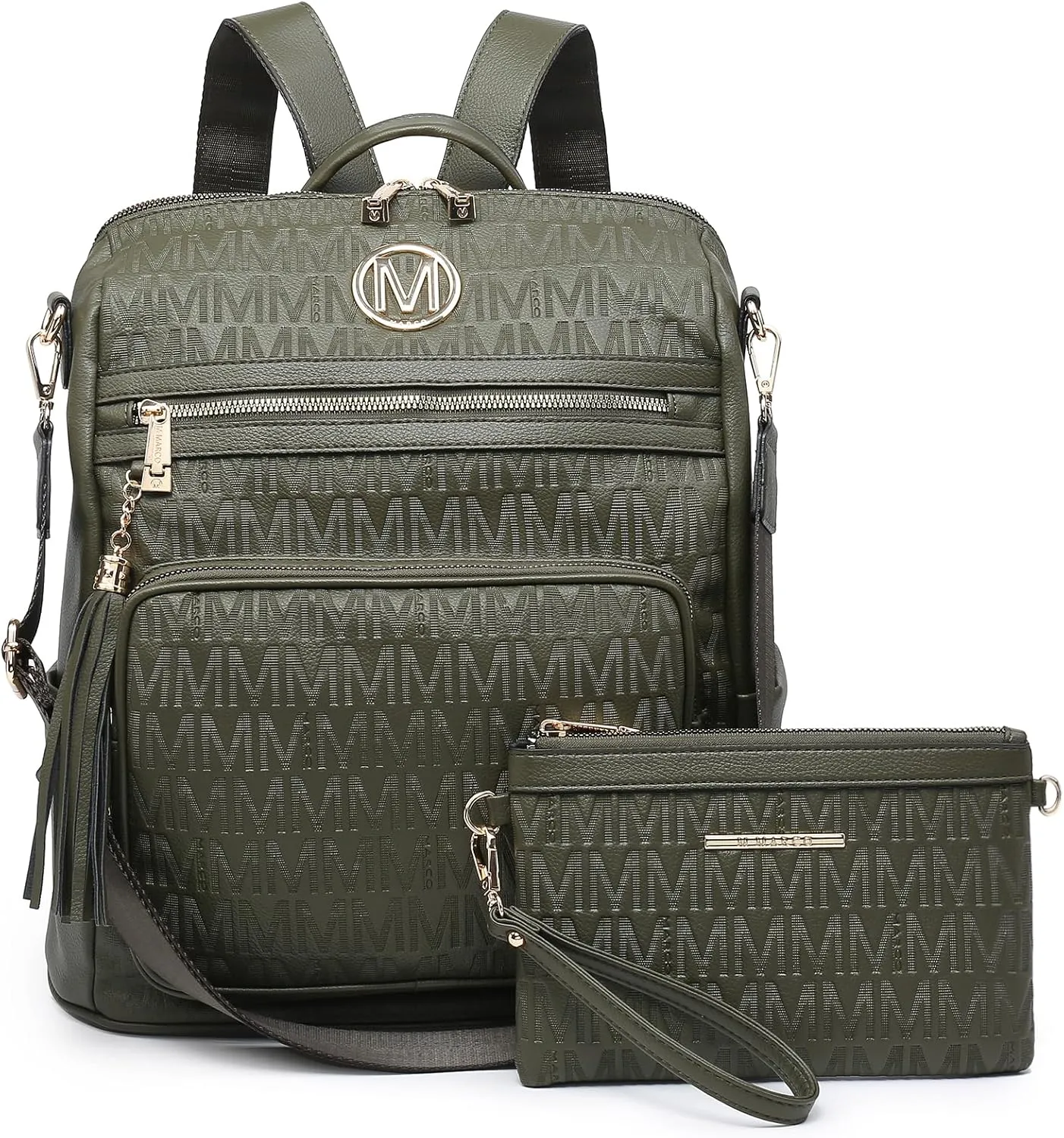MKP COLLECTION Women Fashion Backpack Purse Convertible Large Rucksack Versatile Travel Shoulder Bags Handbag Set with Tassel