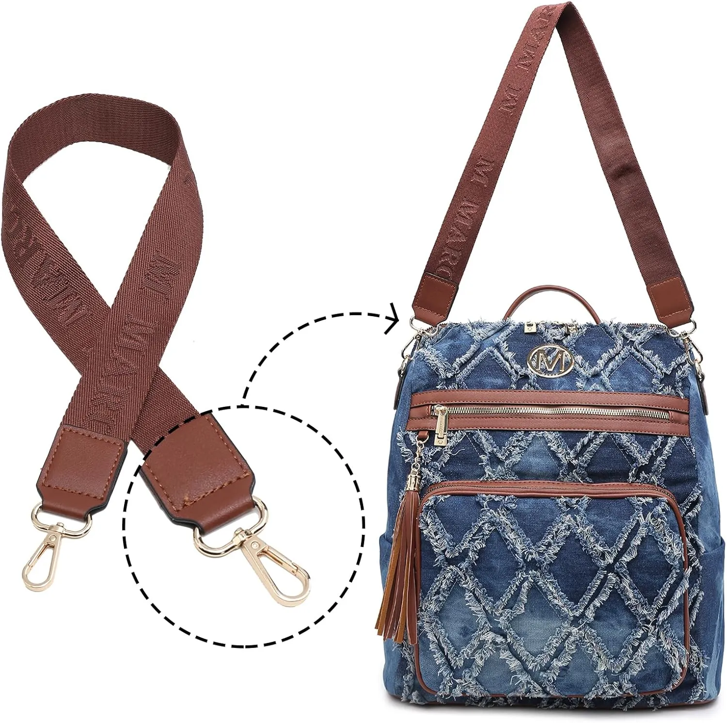 MKP COLLECTION Women Fashion Backpack Purse Convertible Large Rucksack Versatile Travel Shoulder Bags Handbag Set with Tassel