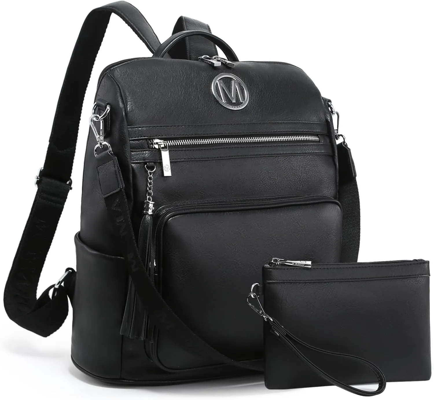 MKP COLLECTION Women Fashion Backpack Purse Convertible Large Rucksack Versatile Travel Shoulder Bags Handbag Set with Tassel