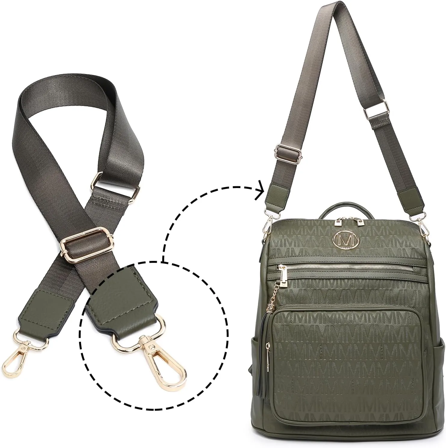 MKP COLLECTION Women Fashion Backpack Purse Convertible Large Rucksack Versatile Travel Shoulder Bags Handbag Set with Tassel