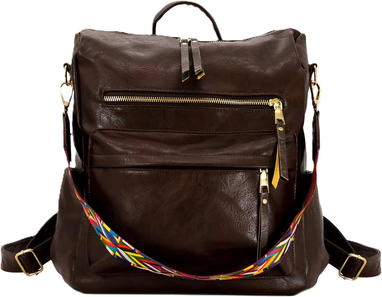 Modern Chic Backpack Purse for Women - Brielle Convertible Bag, Use as Diaper Bag, Shoulder Bag, or Womens Backpack, Made of Vegan Leather with Removable Strap and Exterior/Interior Pockets (Mocha)