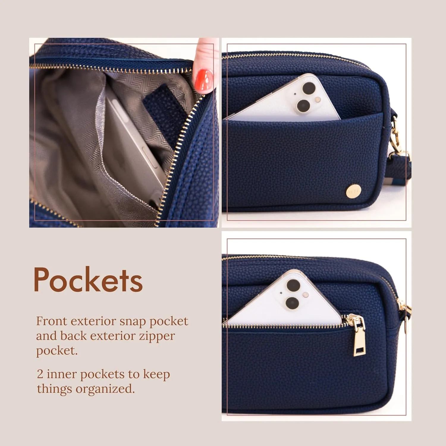 Modern Chic Crossbody Bags for Women - Willow Convertible Crossbody Purse, Vegan Leather Shoulder or Belt Bag with Strap