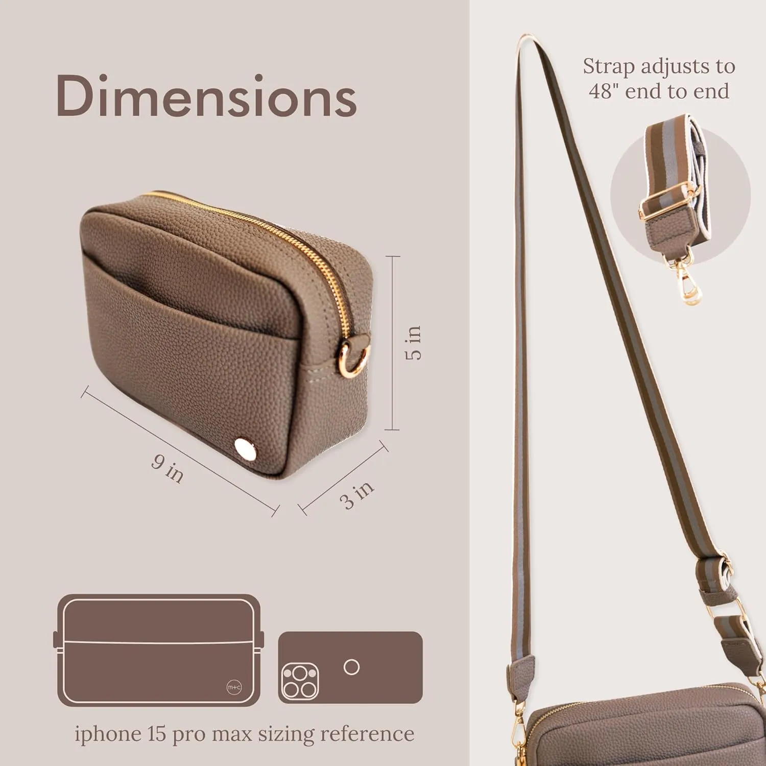 Modern Chic Crossbody Bags for Women - Willow Convertible Crossbody Purse, Vegan Leather Shoulder or Belt Bag with Strap