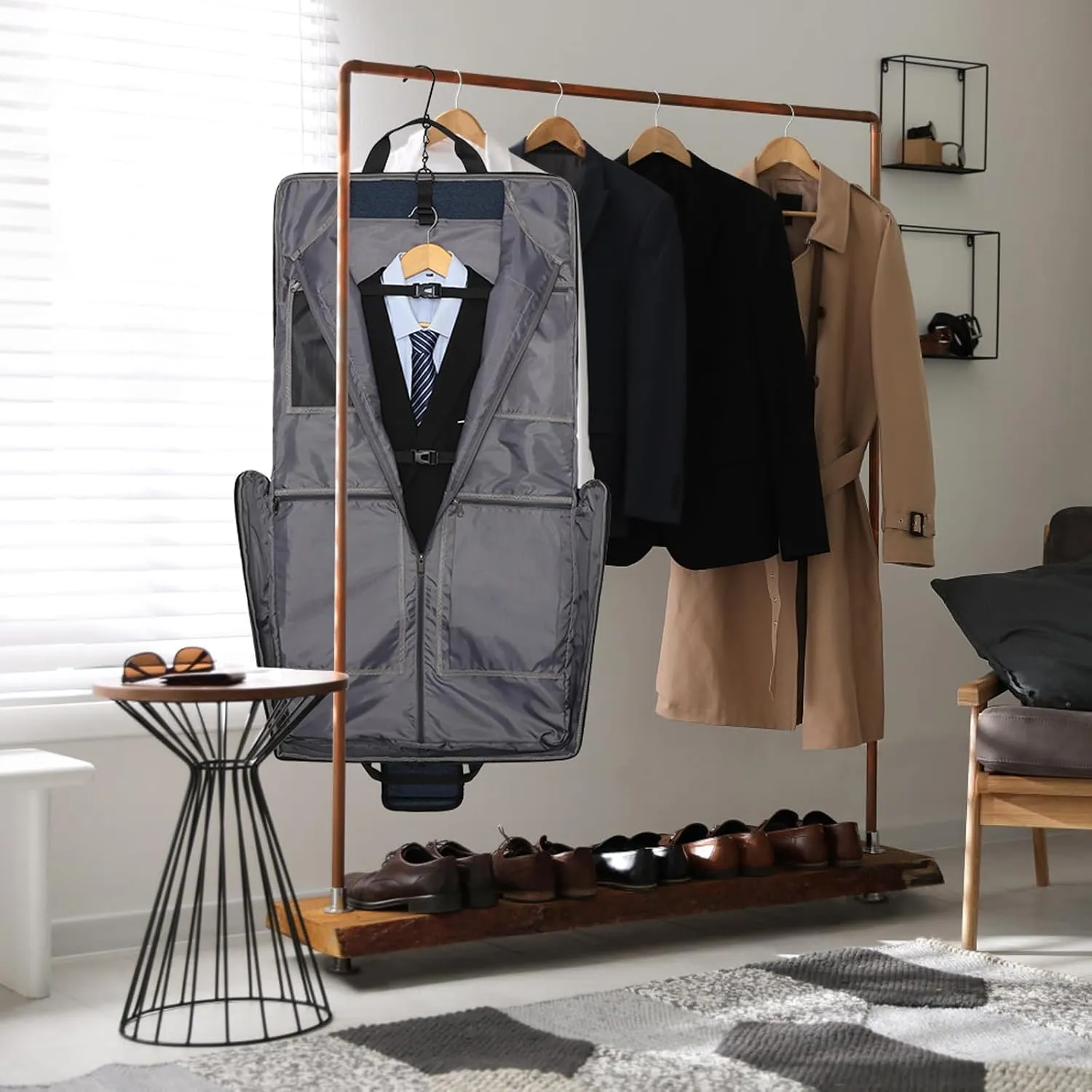 Modoker Suit Luggage Garment Bag with Shoulder Strap, Suit Carry on Bag Hanging Suitcase Garment Bags for Men Women Business Travel