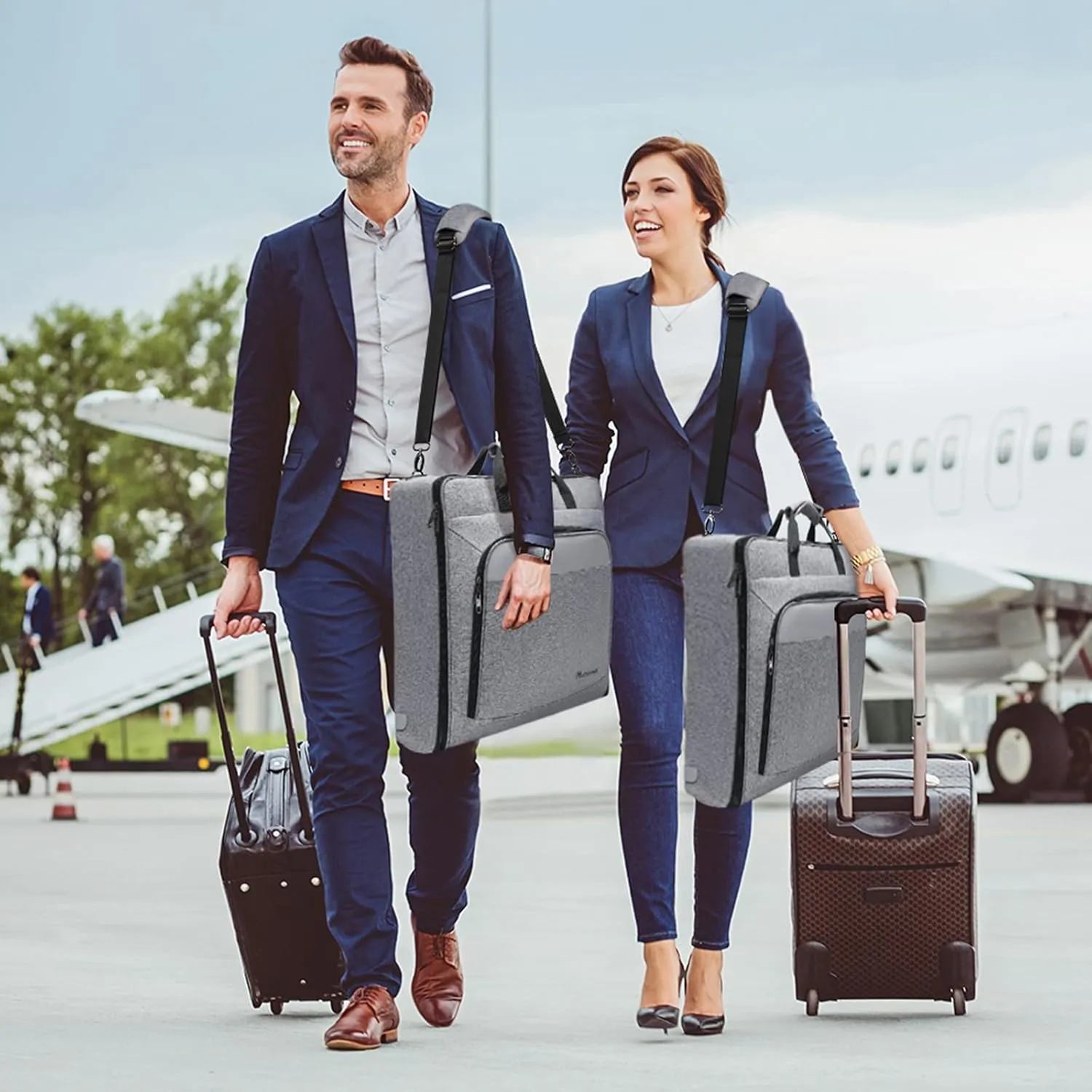 Modoker Suit Luggage Garment Bag with Shoulder Strap, Suit Carry on Bag Hanging Suitcase Garment Bags for Men Women Business Travel