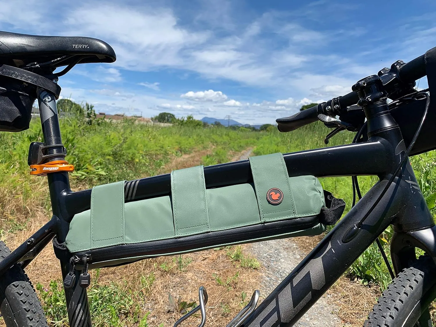 Modular Insulated Adventure Hike & Bike Frame Top Tube Handlebar Can Sling Bags (Large 4-can Bag, Green)
