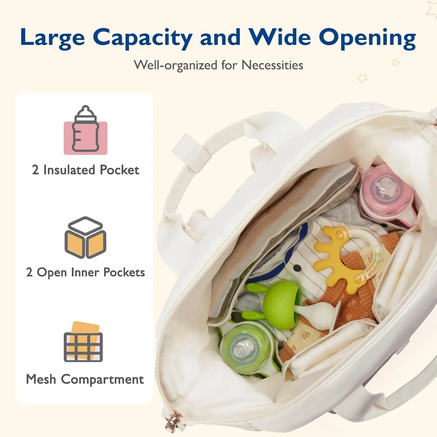 mommore Diaper Bag Backpack, Large Baby Bag for Girl Boy Convertible Diaper Bag Tote with Changing Pad, Insulated Pockets, Stroller Buckles, Travel Diaper Bag with Removable Shoulder Strap