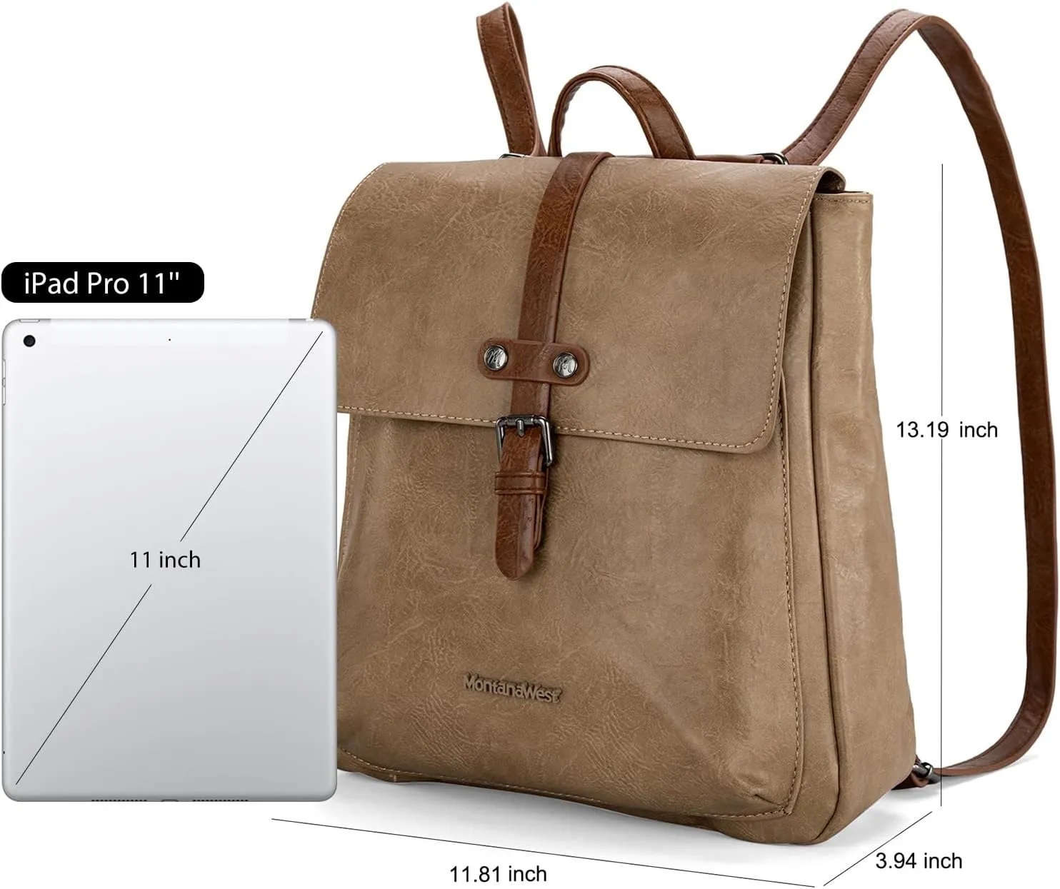 Montana West Medium Backpack Purse for Women Casual Convertible Crossbody Backpack for Travel Work