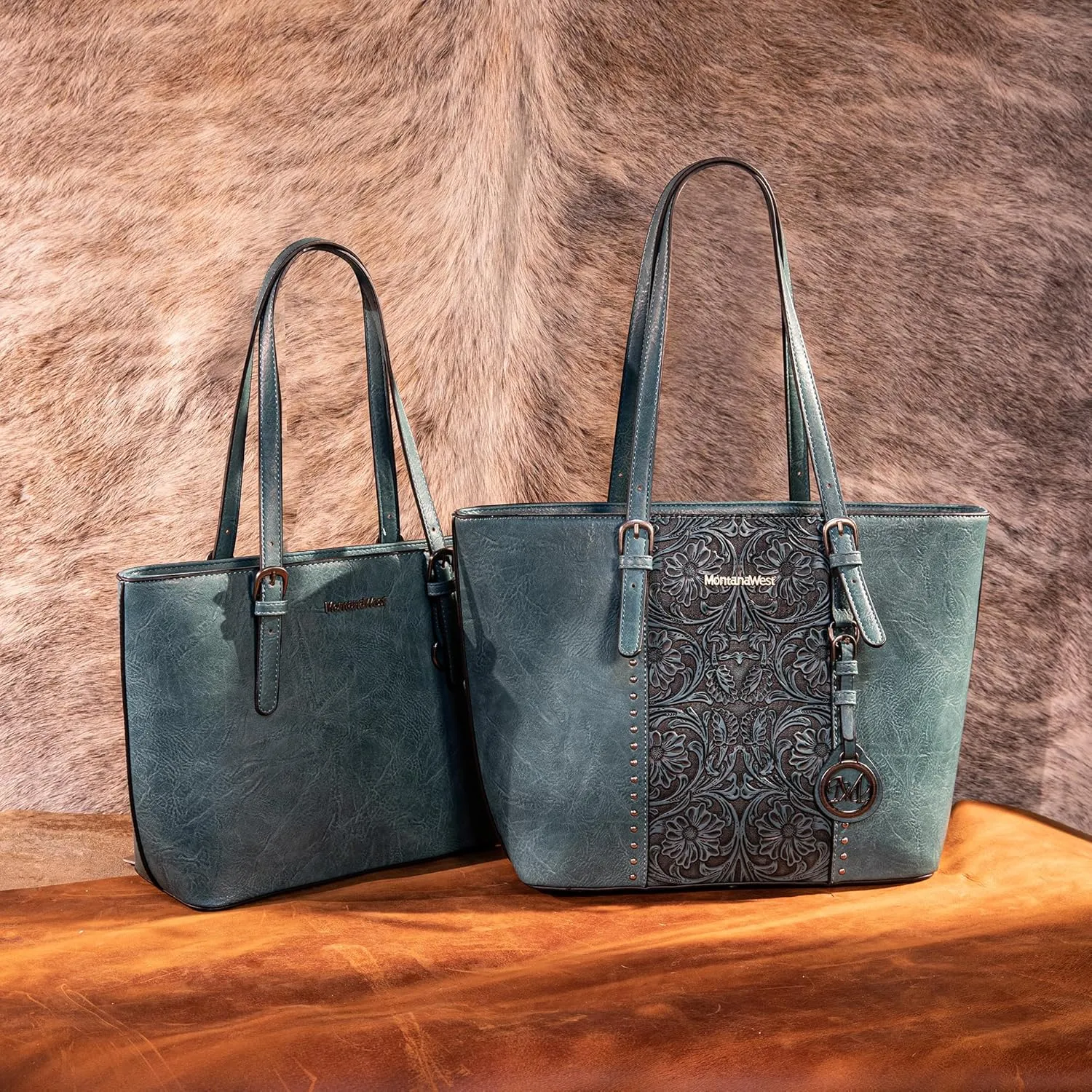 Montana West Tote Bag for Women Large Purse and Handbags Set Embossed Collection Purse 2Pcs Set