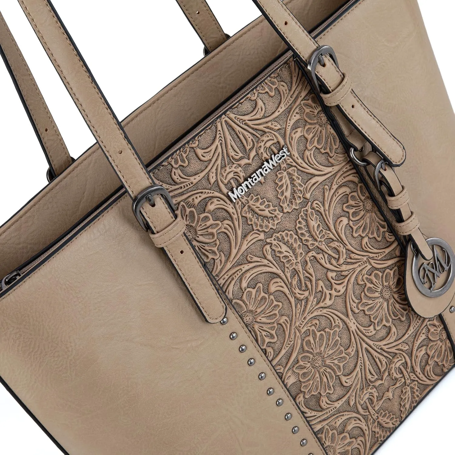 Montana West Tote Bag for Women Large Purse and Handbags Set Embossed Collection Purse 2Pcs Set