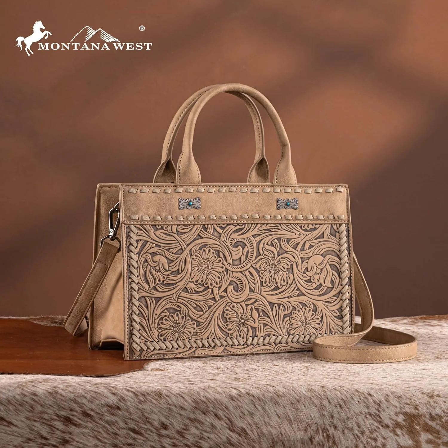 Montana West Western Tooling Handbags Vintage Prints and Whipstitch Craftsmanship