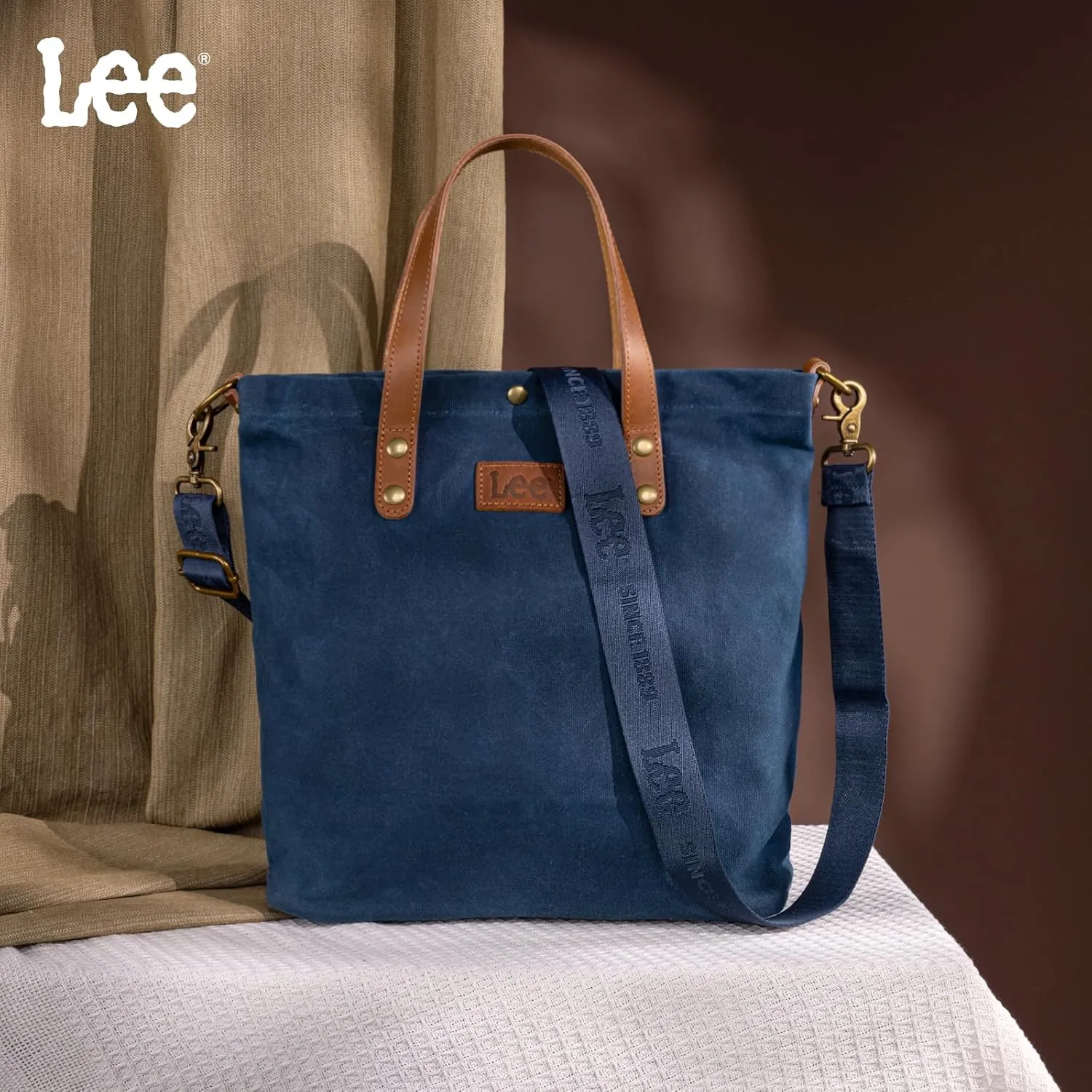 Montana West x Lee Tote Bag for Women Waxed Canvas Top Handle Handbags with Leather Handle and Strap