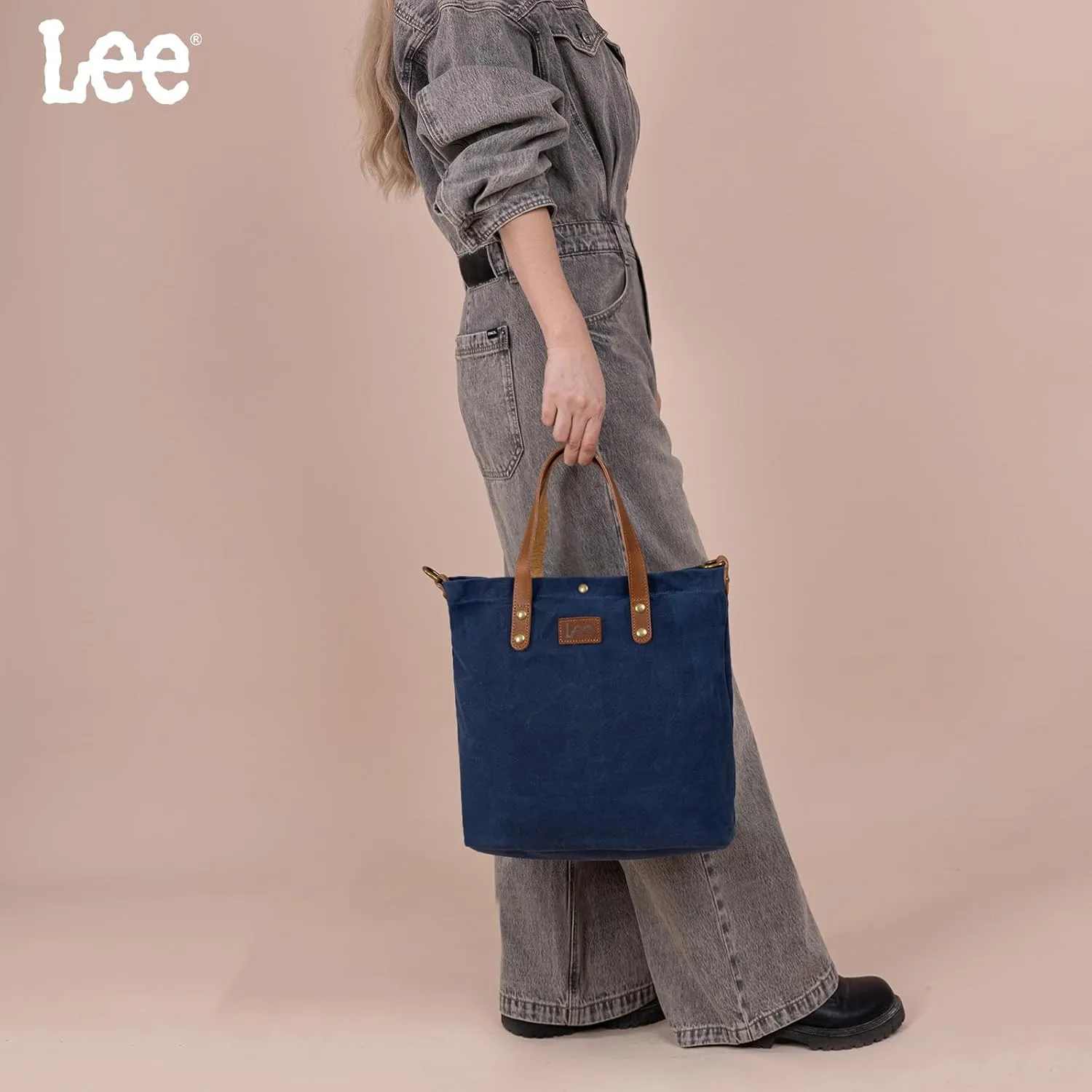 Montana West x Lee Tote Bag for Women Waxed Canvas Top Handle Handbags with Leather Handle and Strap