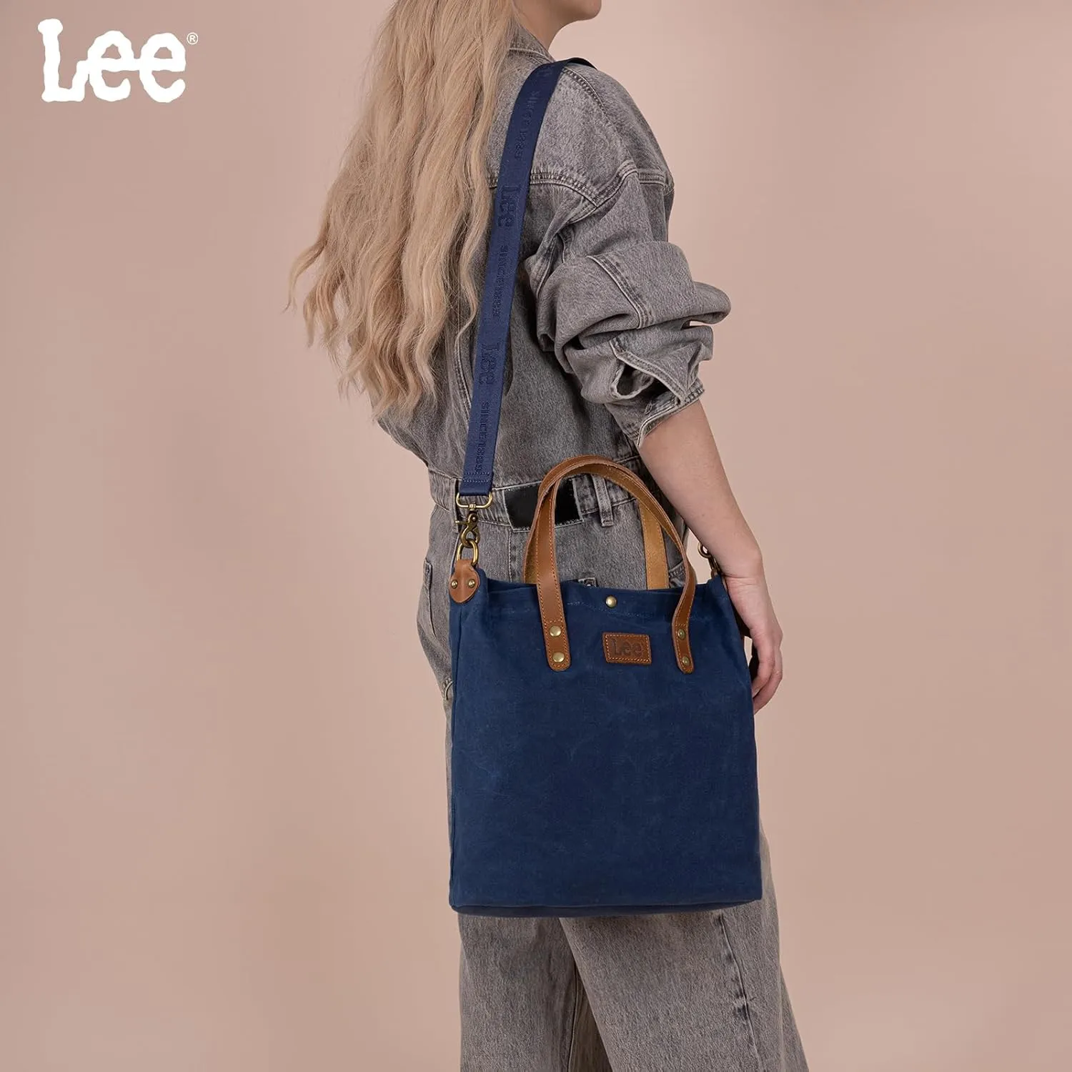 Montana West x Lee Tote Bag for Women Waxed Canvas Top Handle Handbags with Leather Handle and Strap