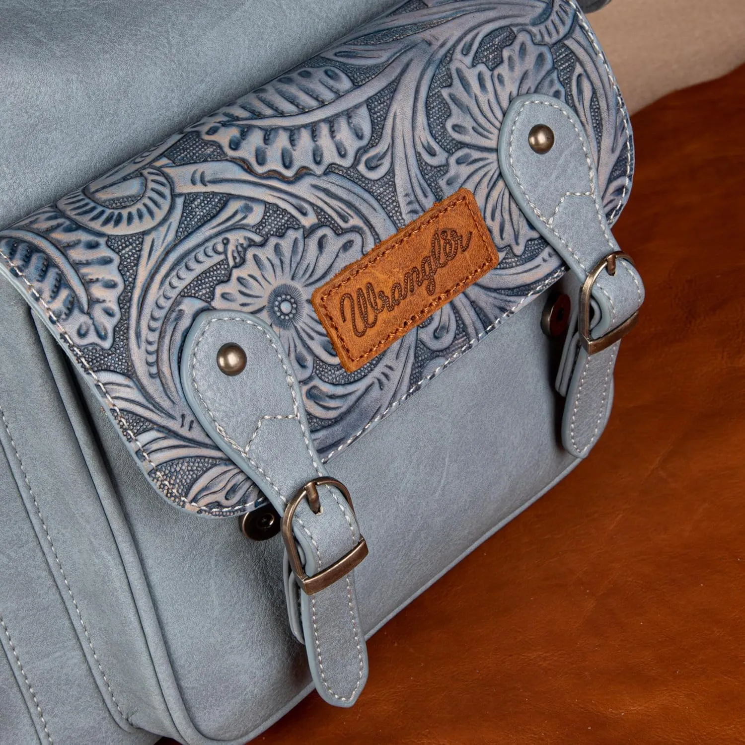 Montana West x Wrangler Backpack Purse for Women Men Western Backpack Floral Tooled Travel Bags