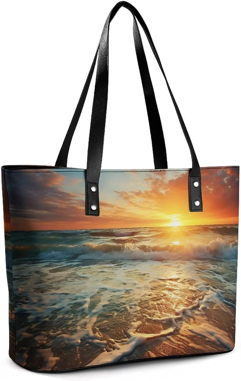 Mountain And Water At Sunset Bag Purse Handbag for Women Top Handle Satchel Shoulder with Zipper Tote Bags Large