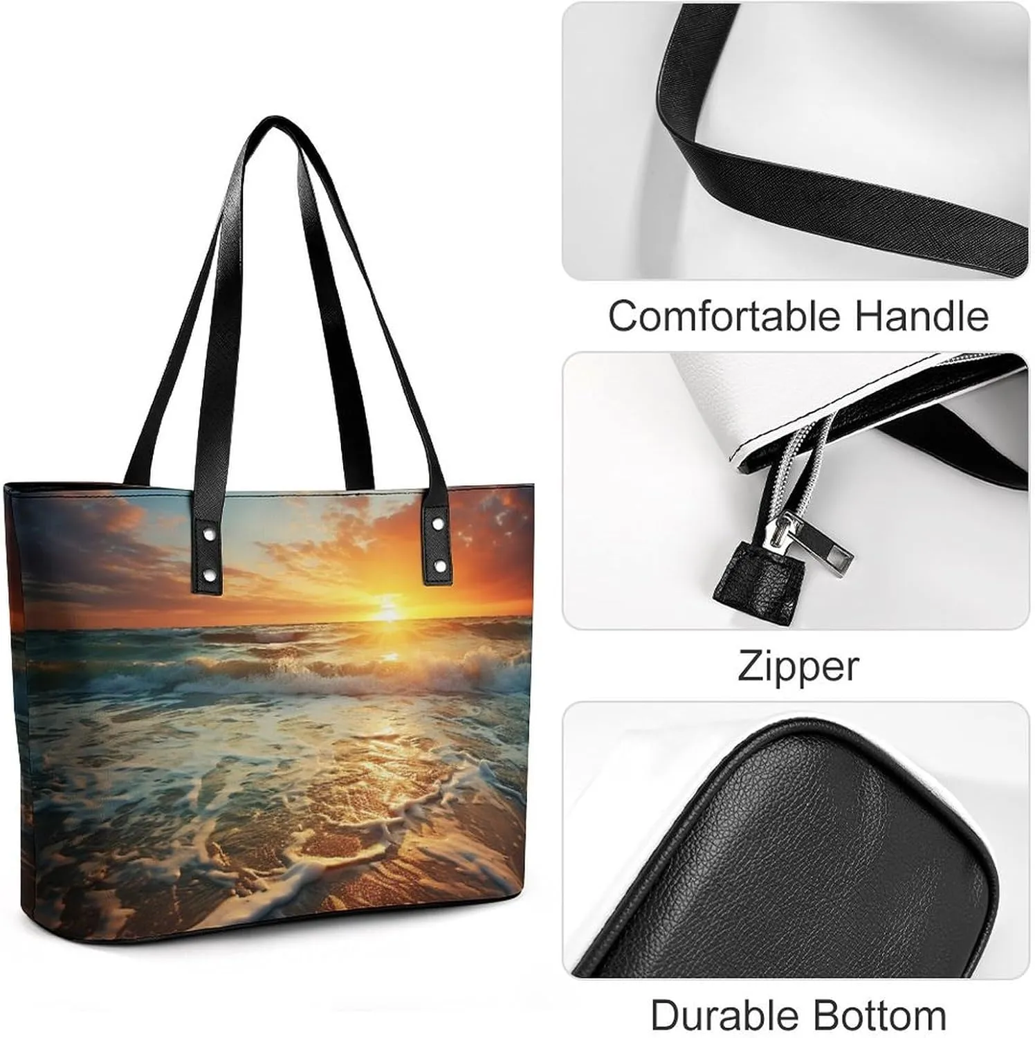 Mountain And Water At Sunset Bag Purse Handbag for Women Top Handle Satchel Shoulder with Zipper Tote Bags Large