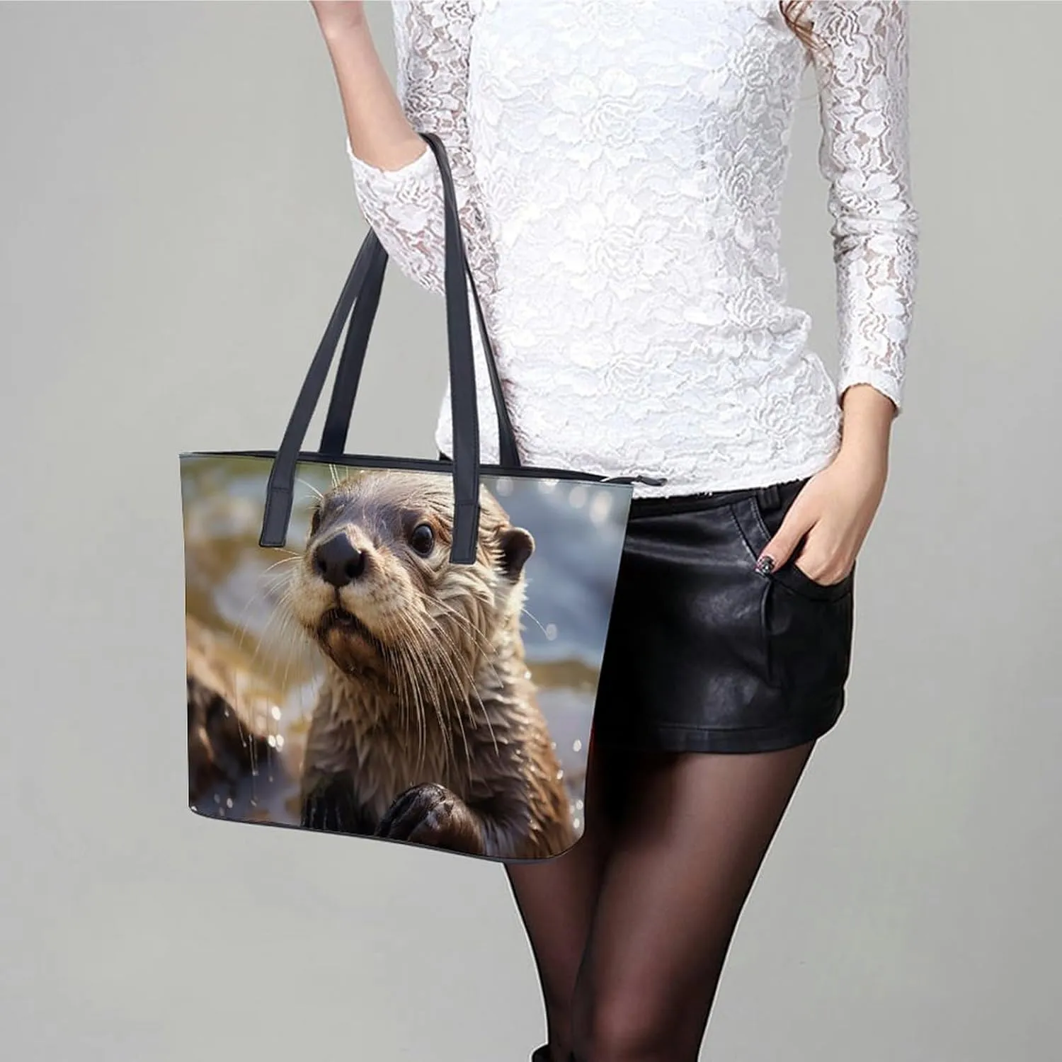 Mountain And Water At Sunset Bag Purse Handbag for Women Top Handle Satchel Shoulder with Zipper Tote Bags Large